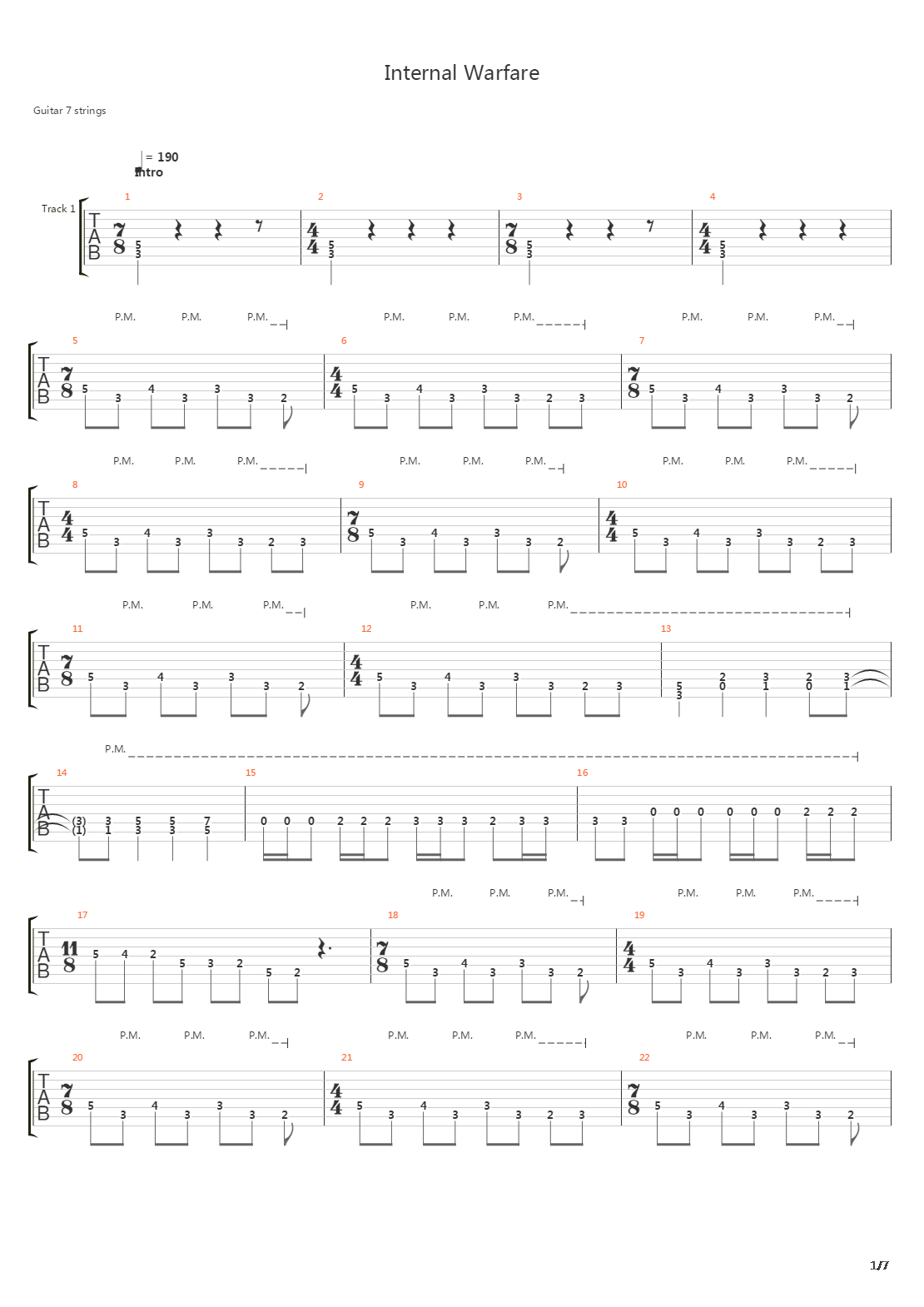 Internal Warfare吉他谱