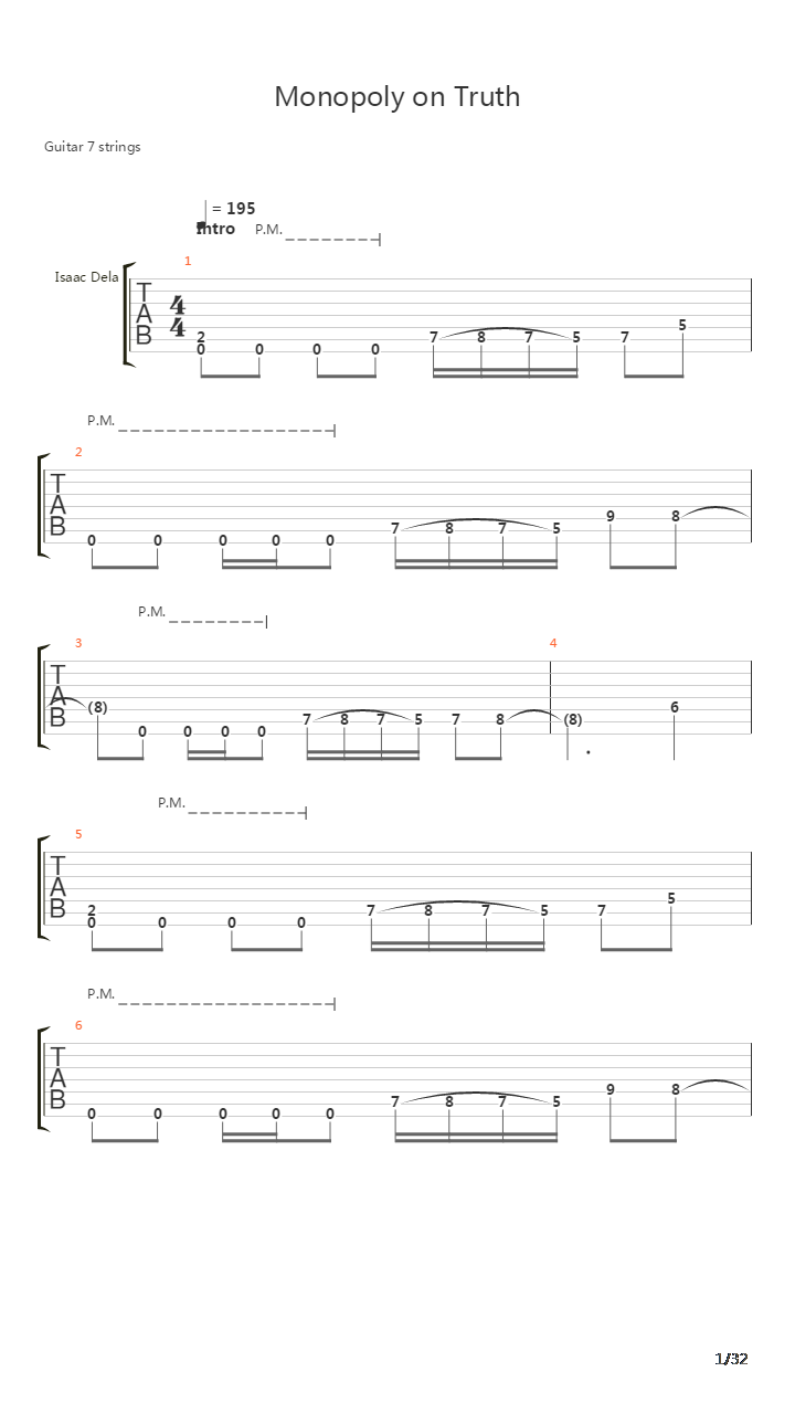 Monopoly On Truth吉他谱