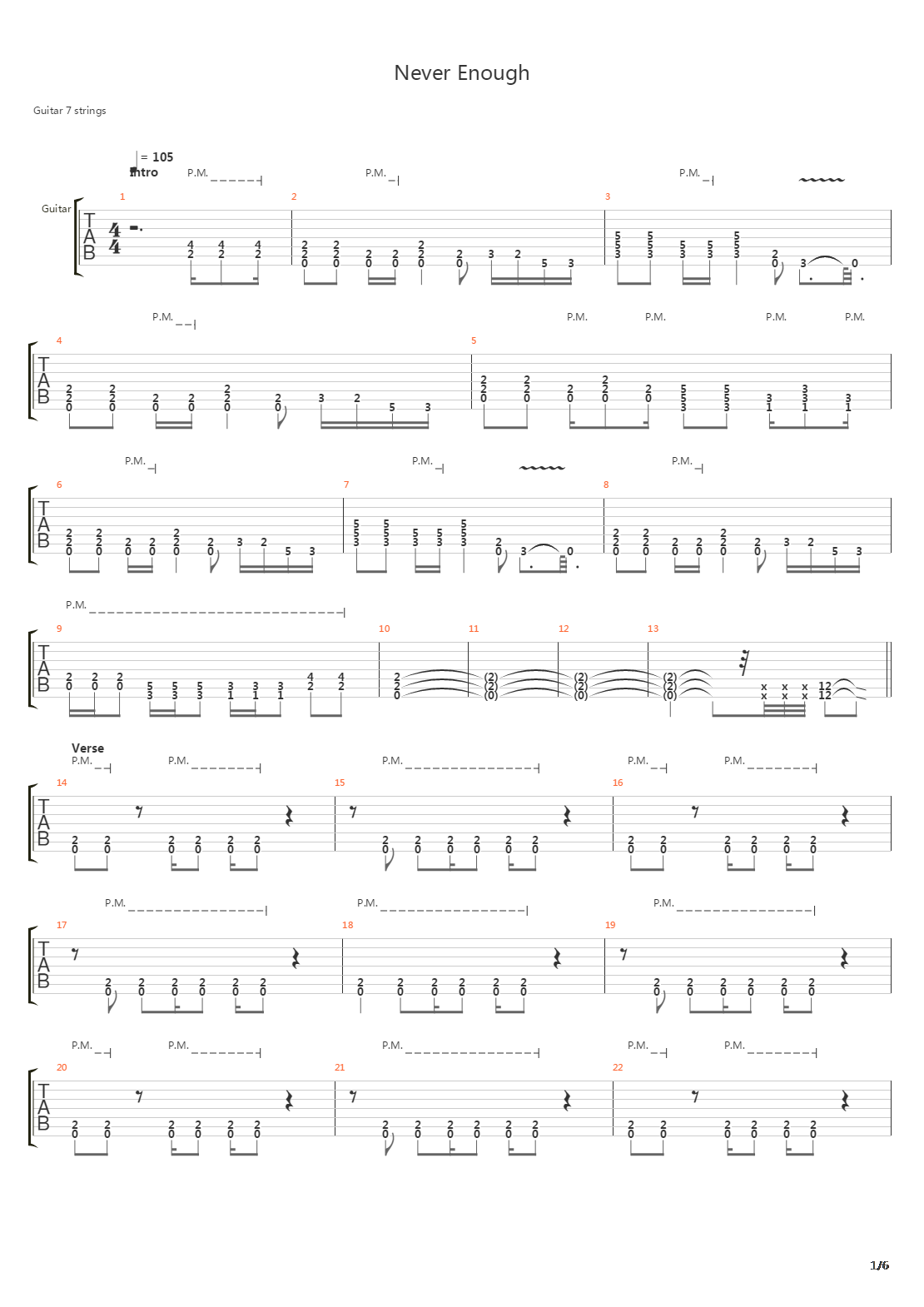 Never Enough吉他谱
