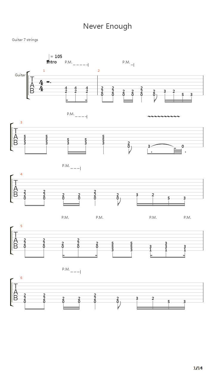 Never Enough吉他谱