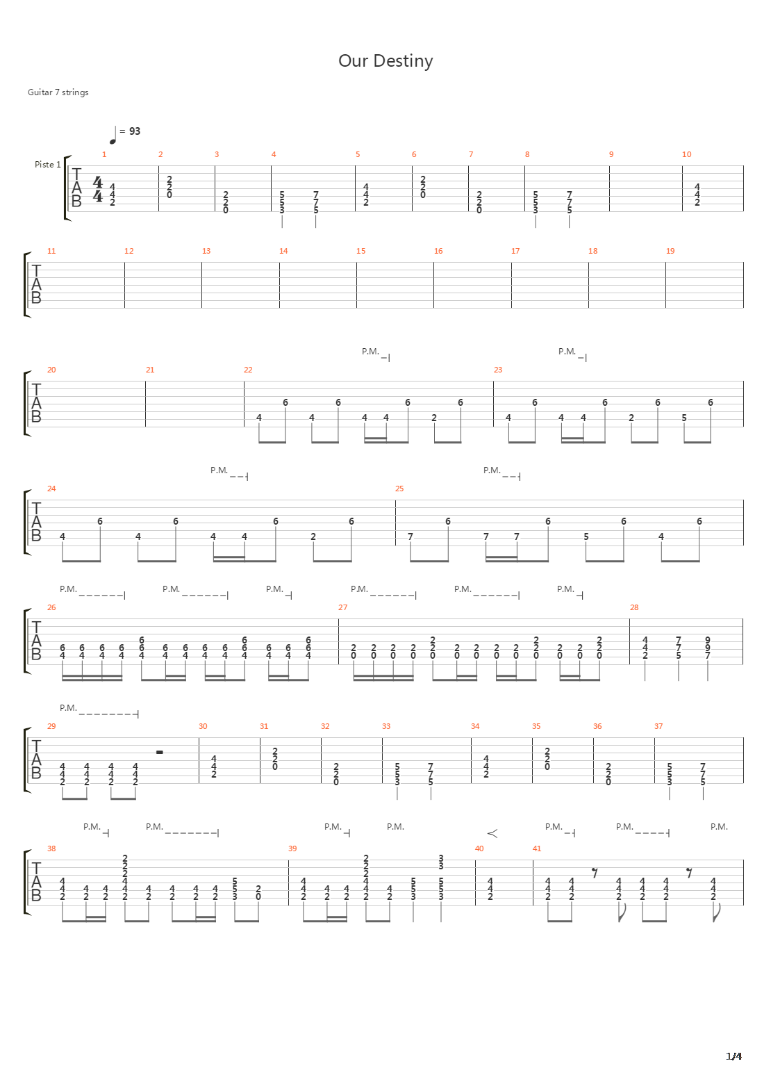 Our Destiny吉他谱