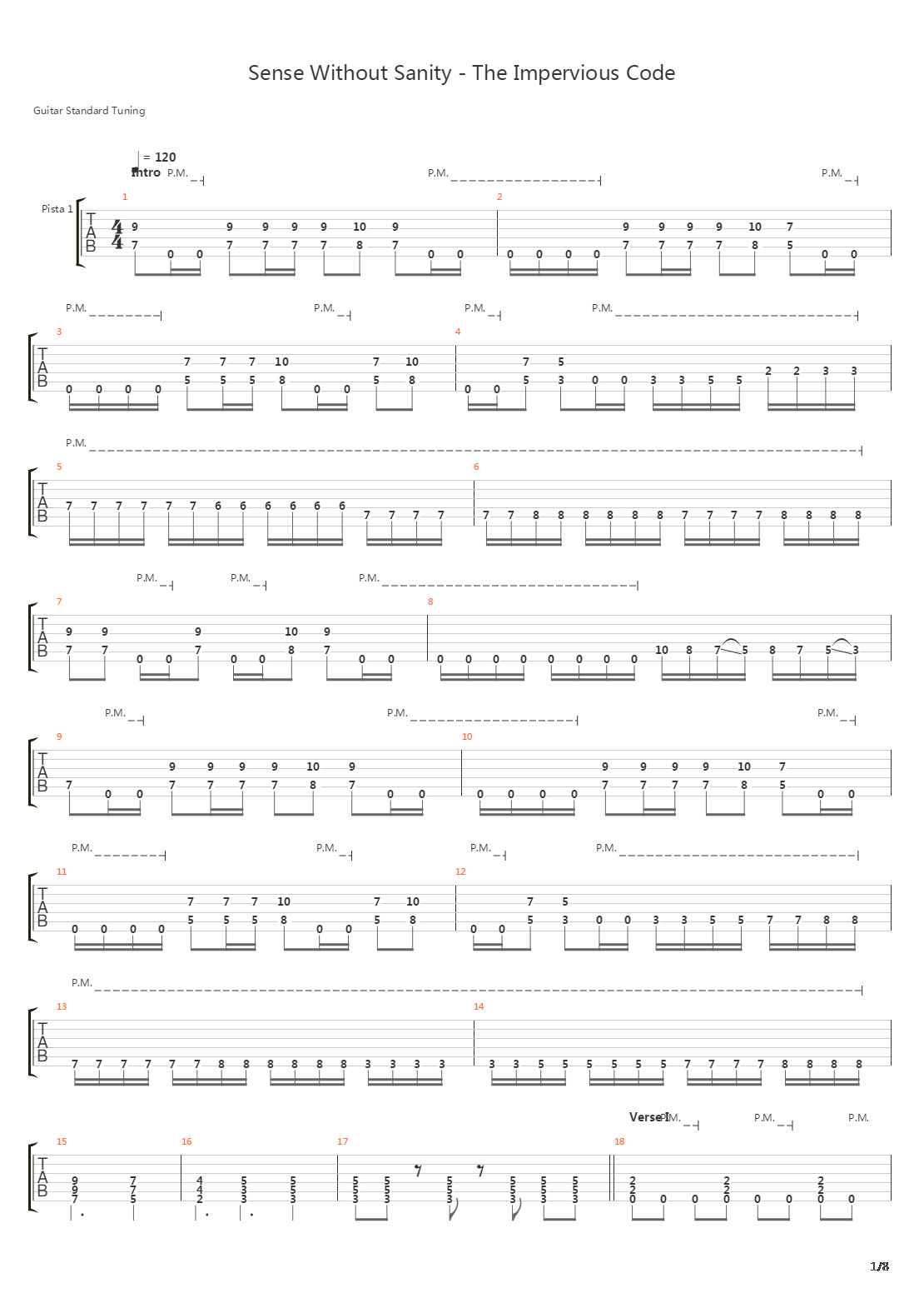 Sense Without Sanity - The Impervious Code吉他谱