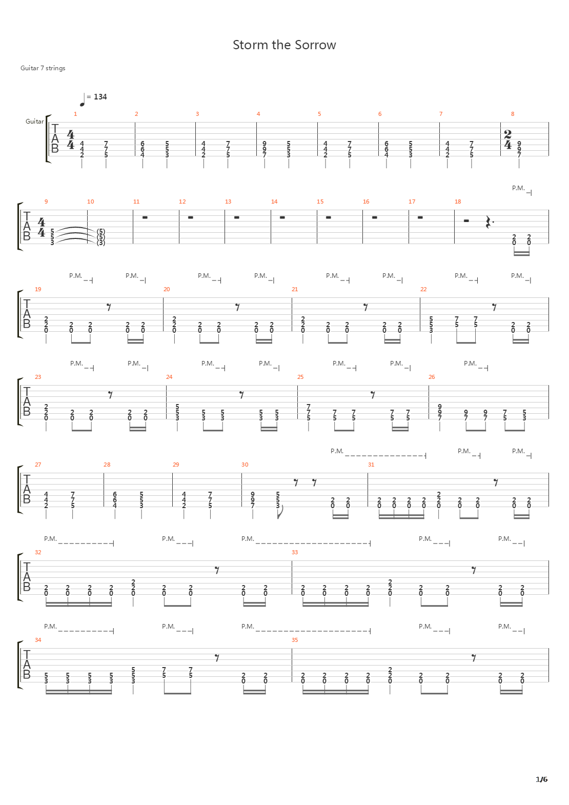 Storm The Sorrow吉他谱