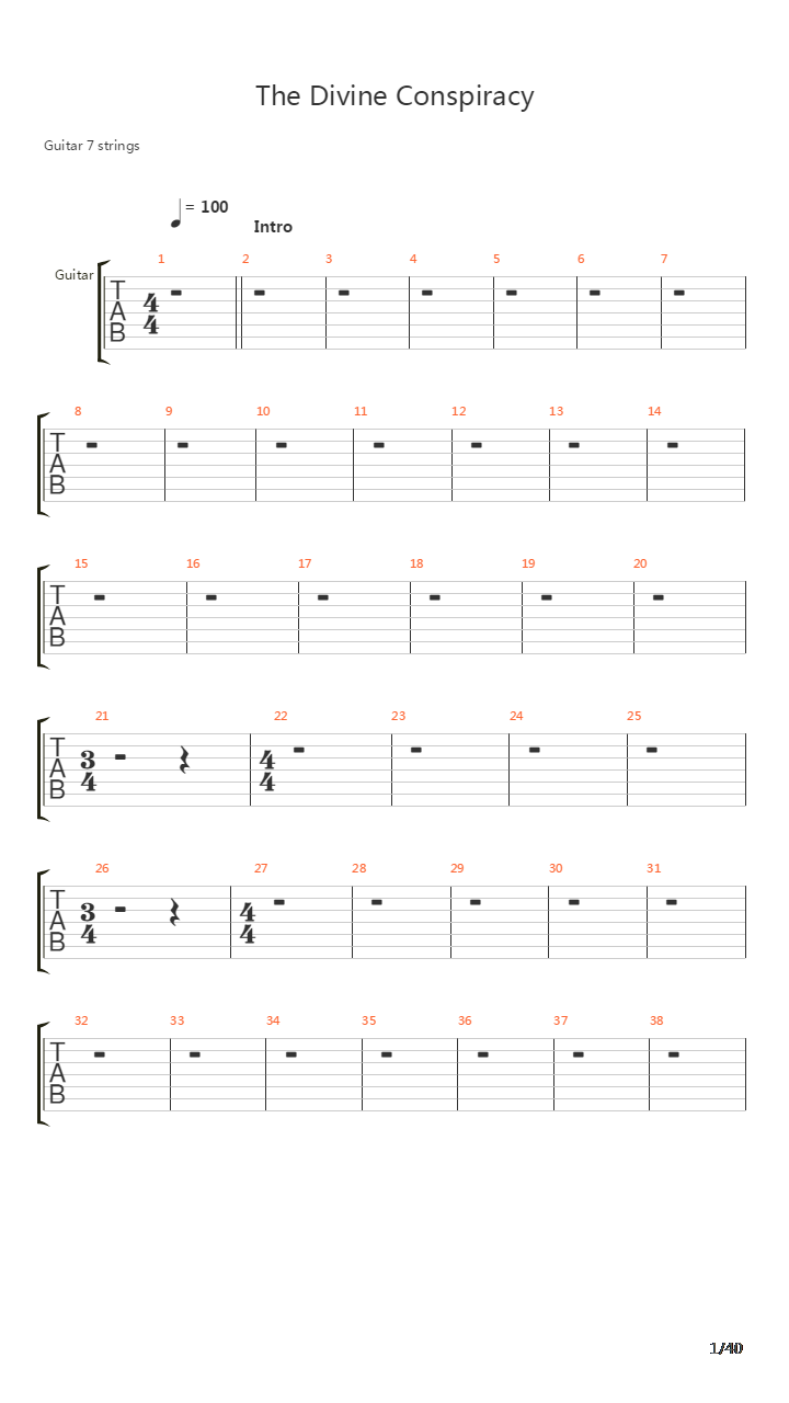The Divine Conspiracy吉他谱