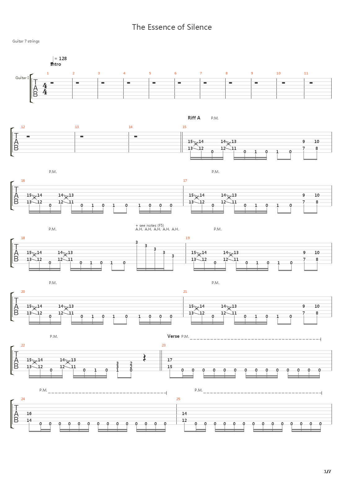The Essence Of Silence吉他谱