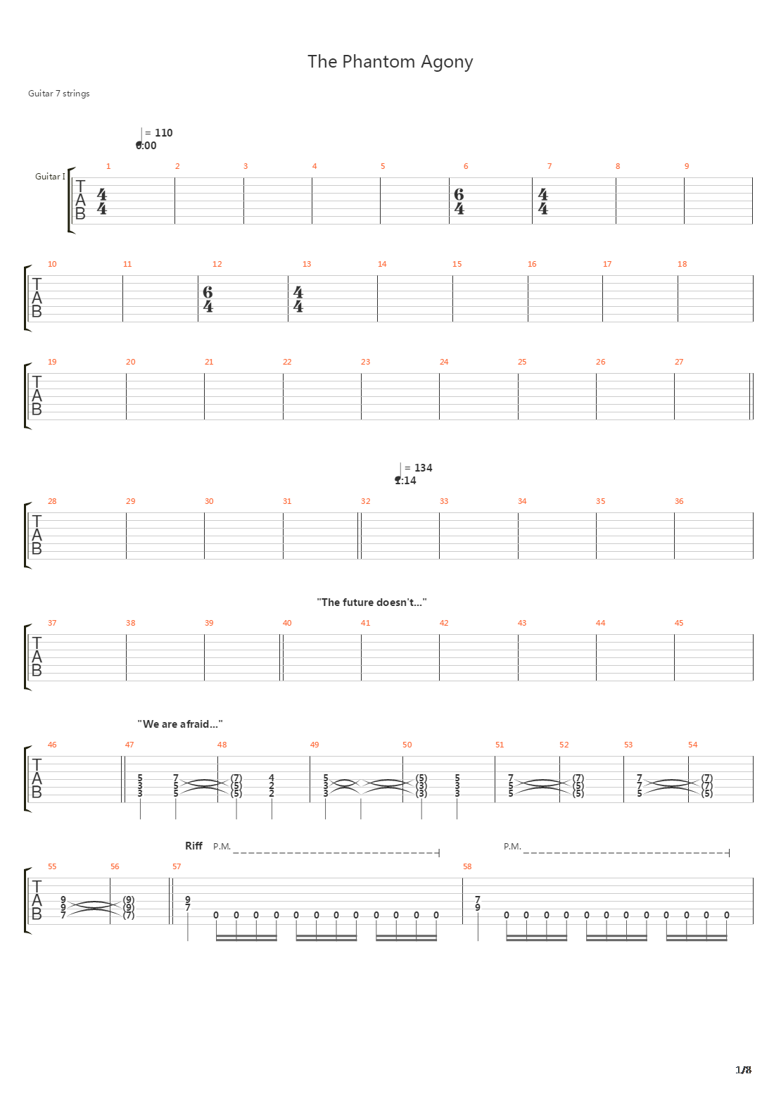 The Phantom Agony吉他谱