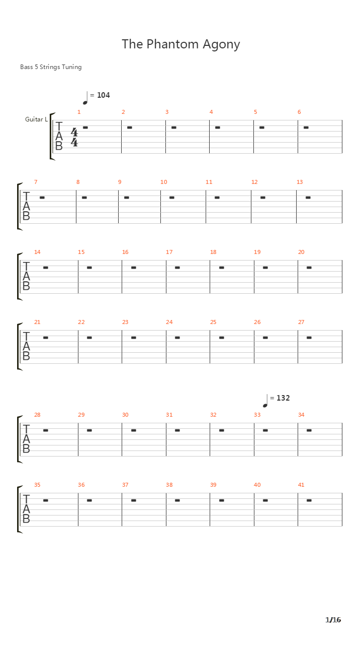 The Phantom Agony吉他谱