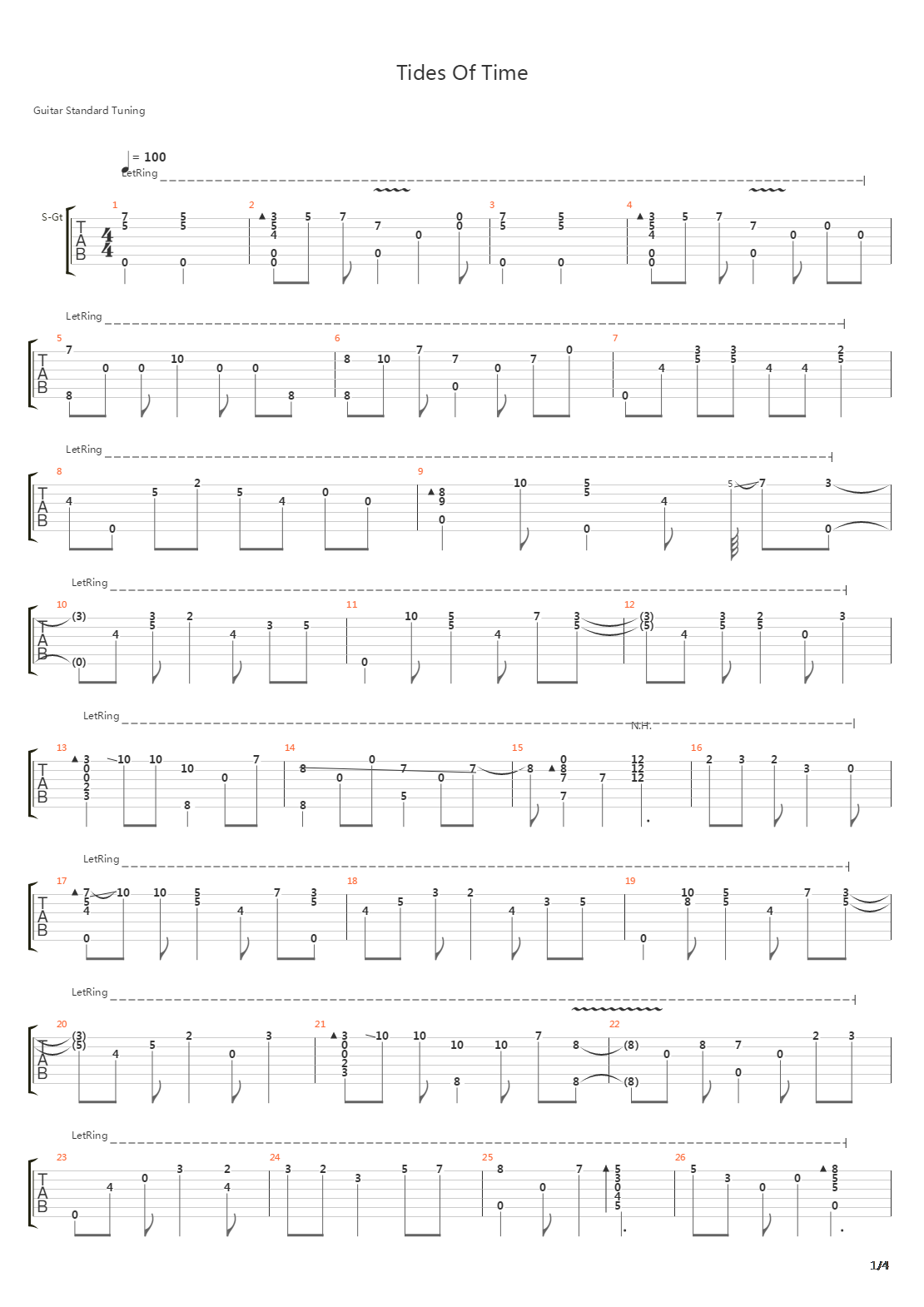 Tides Of Time吉他谱