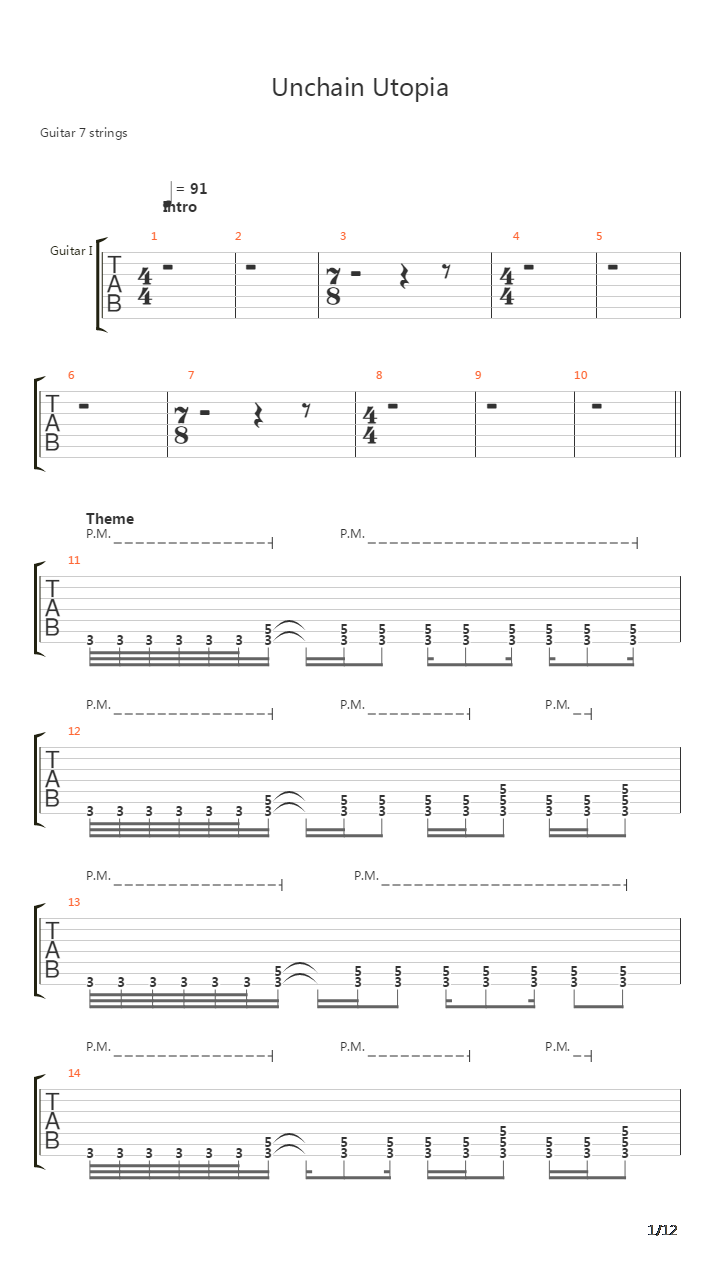 Unchain Utopia吉他谱