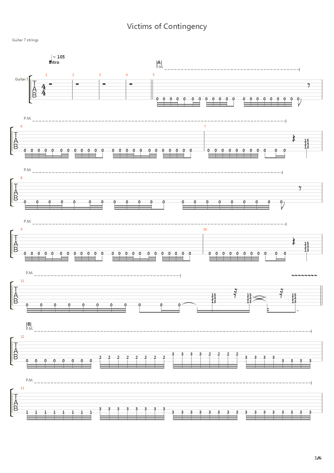 Victims Of Contingency吉他谱