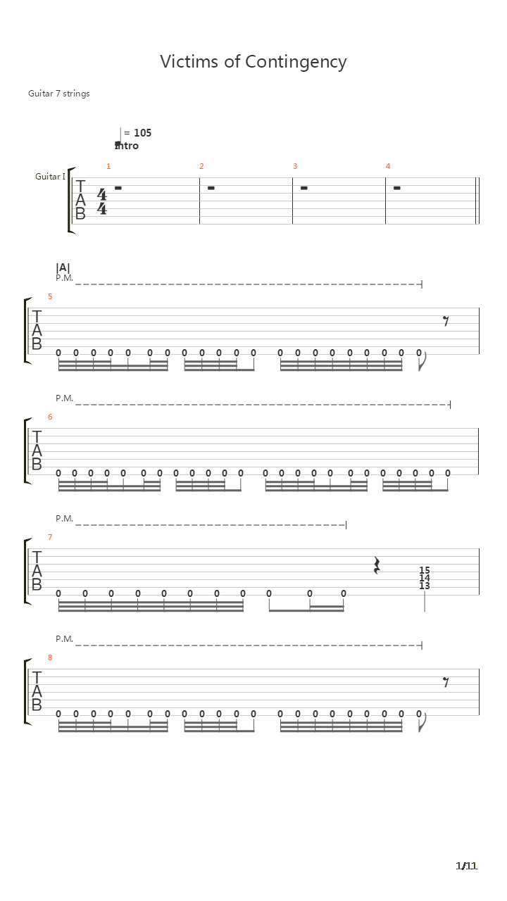 Victims Of Contingency吉他谱
