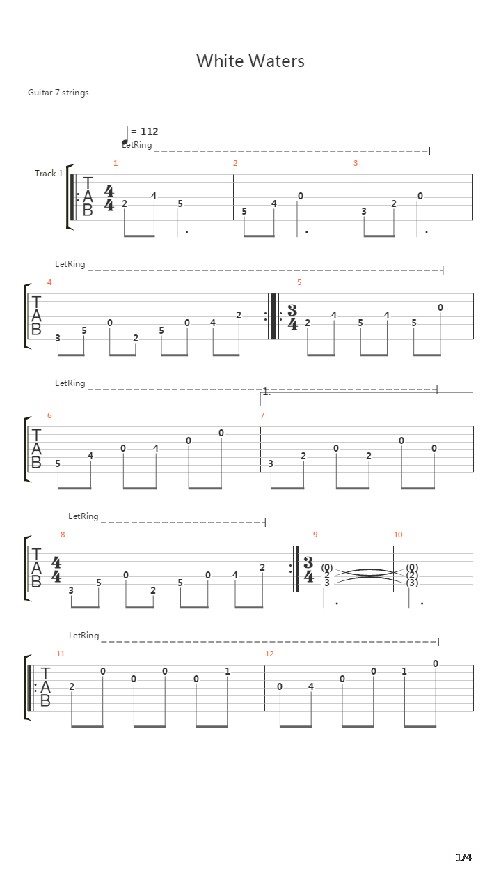 White Waters吉他谱