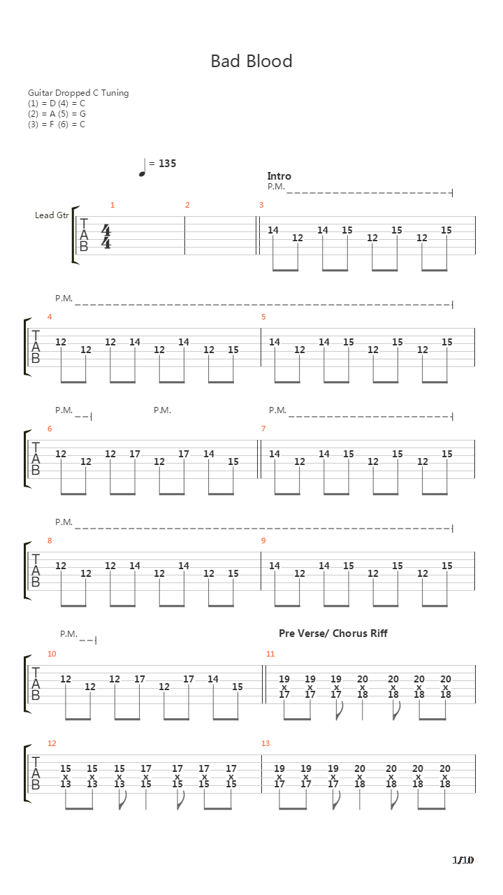Bad Blood吉他谱