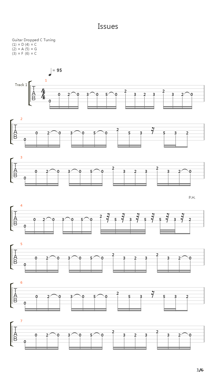 Issues吉他谱