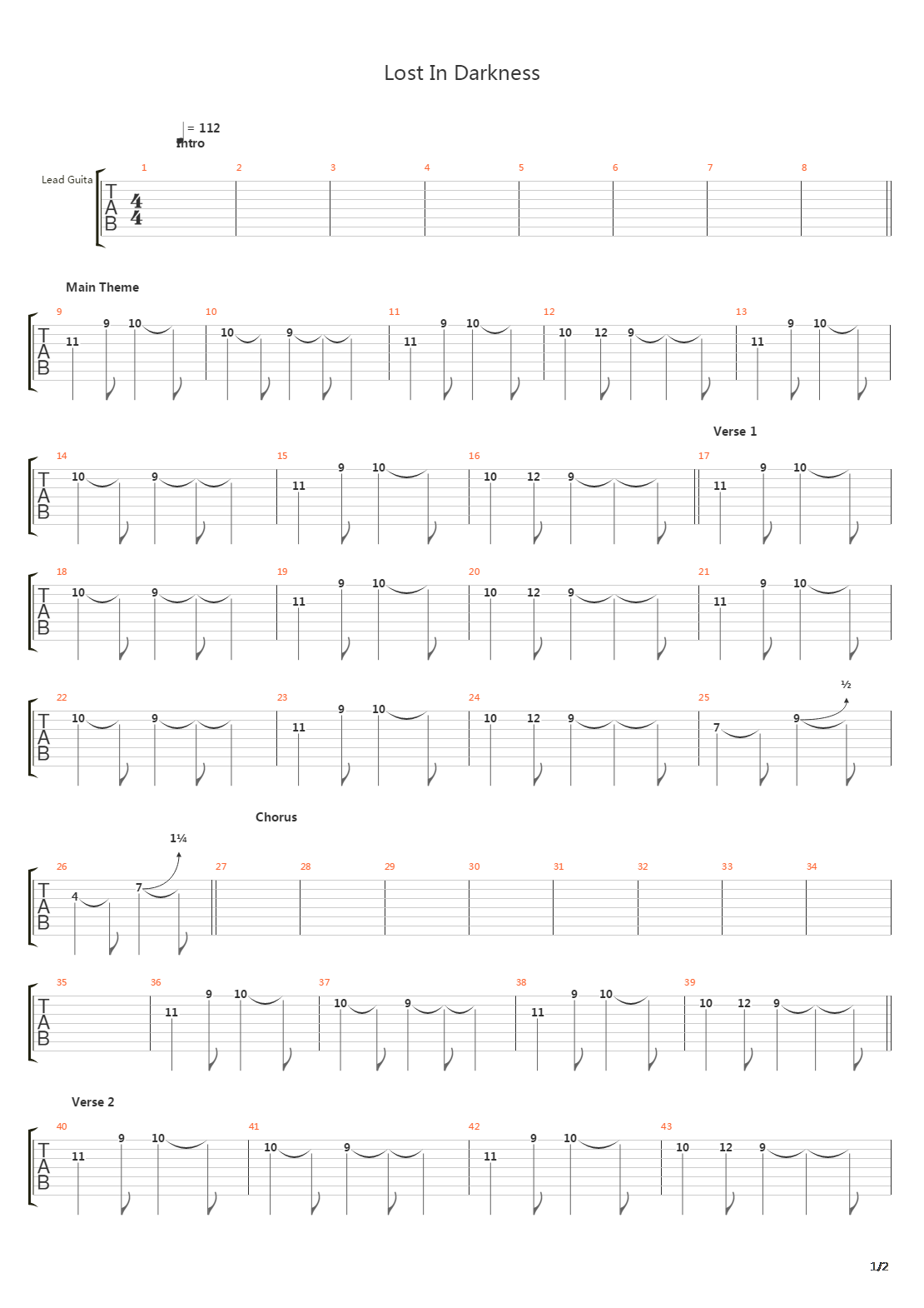 Lost In Darkness吉他谱
