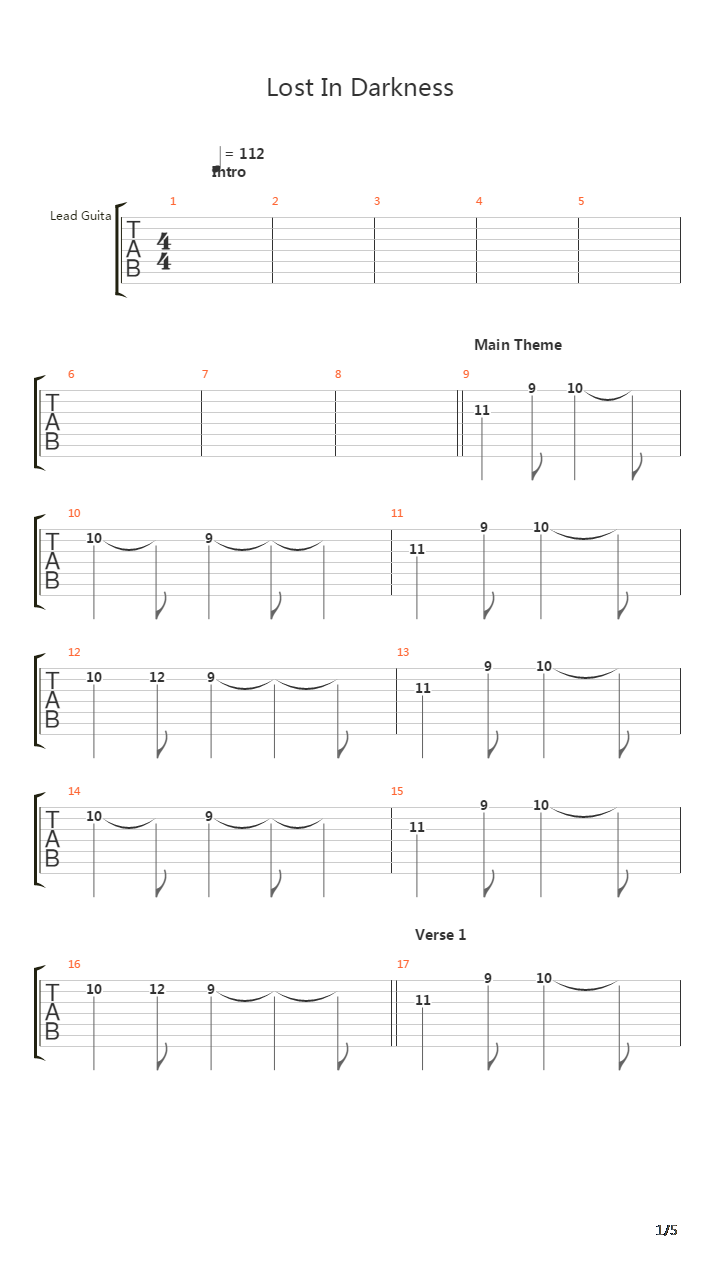 Lost In Darkness吉他谱