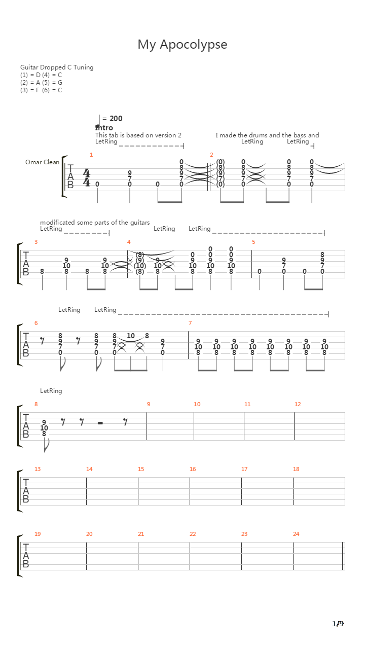 My Apocalypse吉他谱