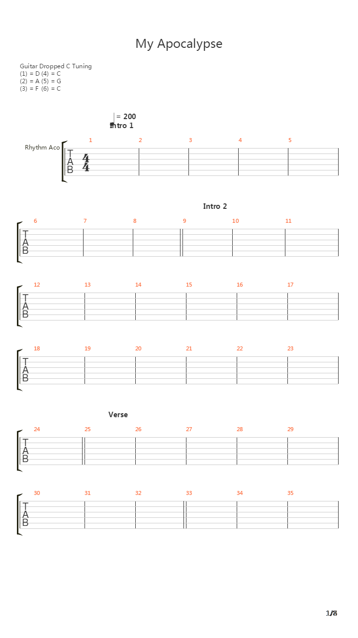 My Apocalypse吉他谱