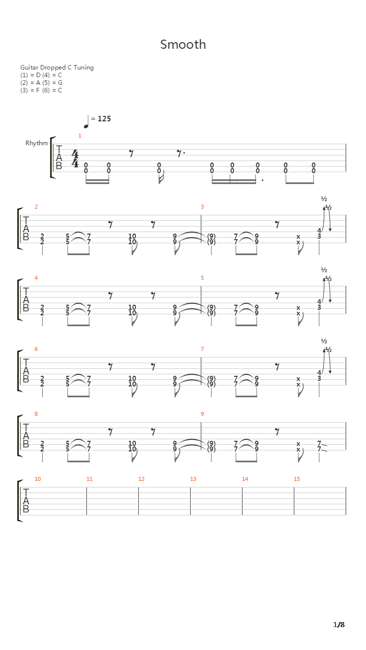 Smooth吉他谱