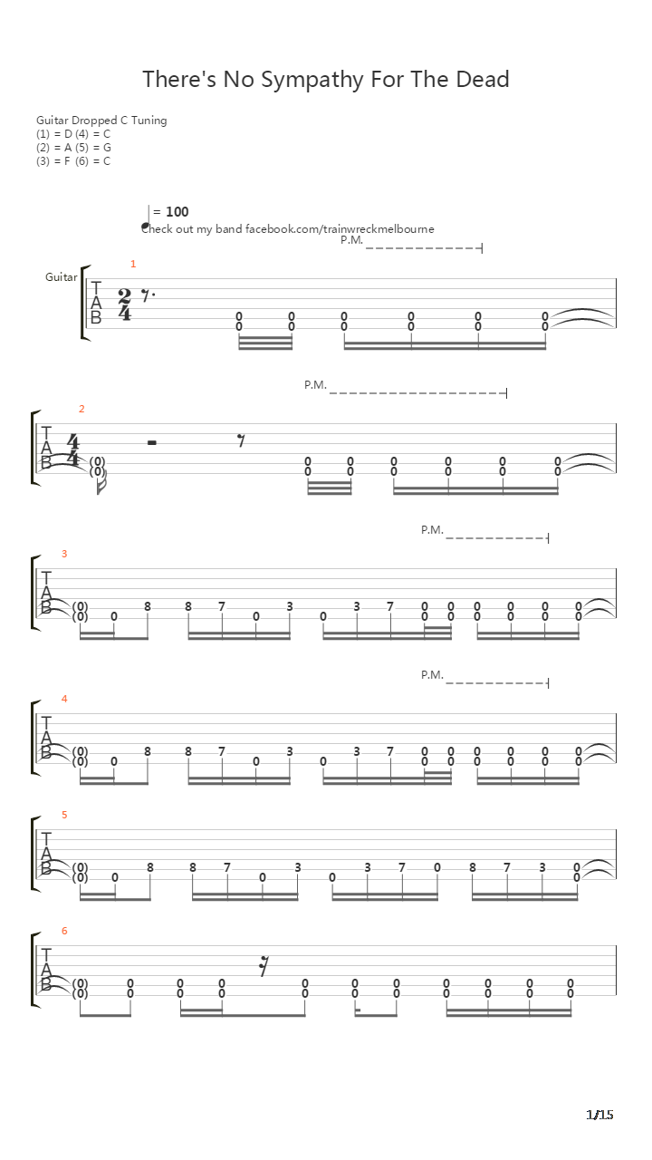 Theres No Sympathy For The Dead吉他谱