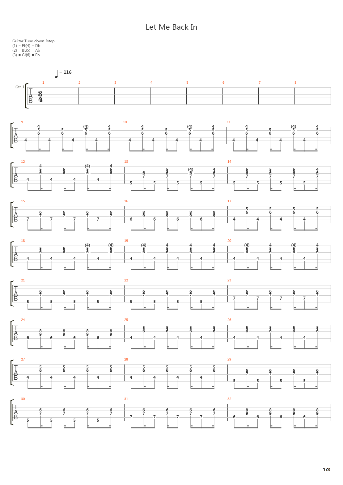 Let Me Back In吉他谱
