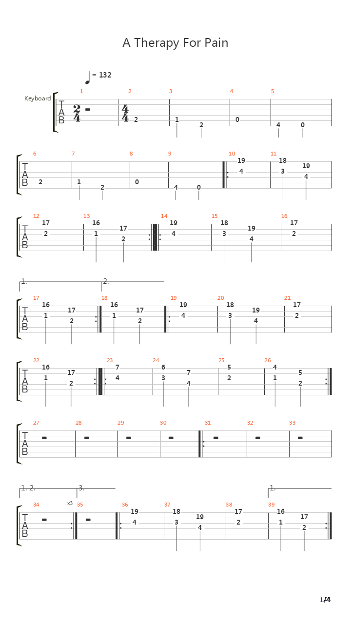A Therapy For Pain吉他谱