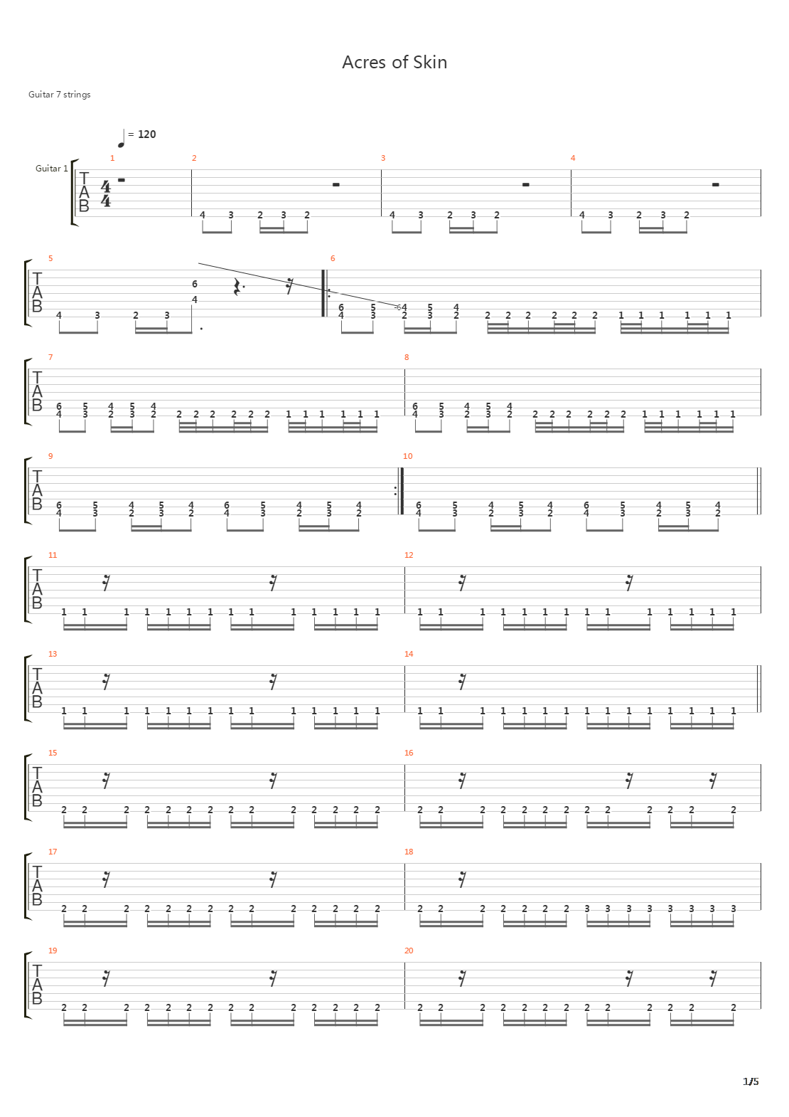 Acres Of Skin吉他谱