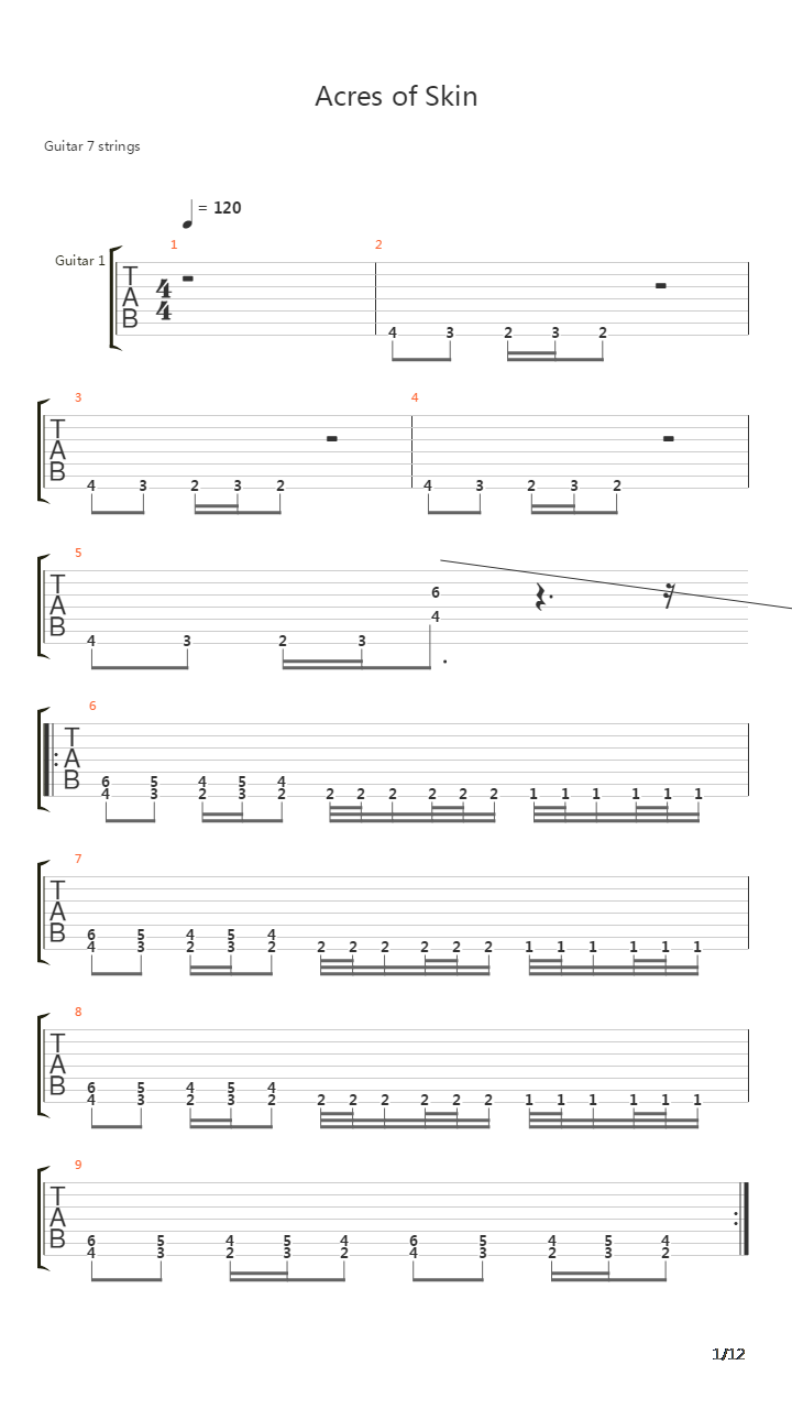 Acres Of Skin吉他谱