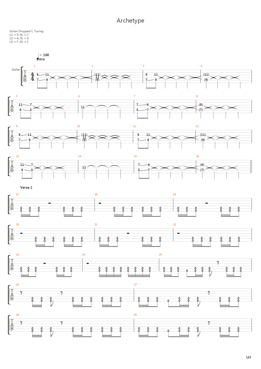 Archetype吉他谱