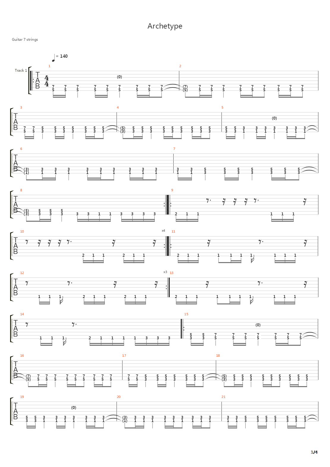 Archetype吉他谱