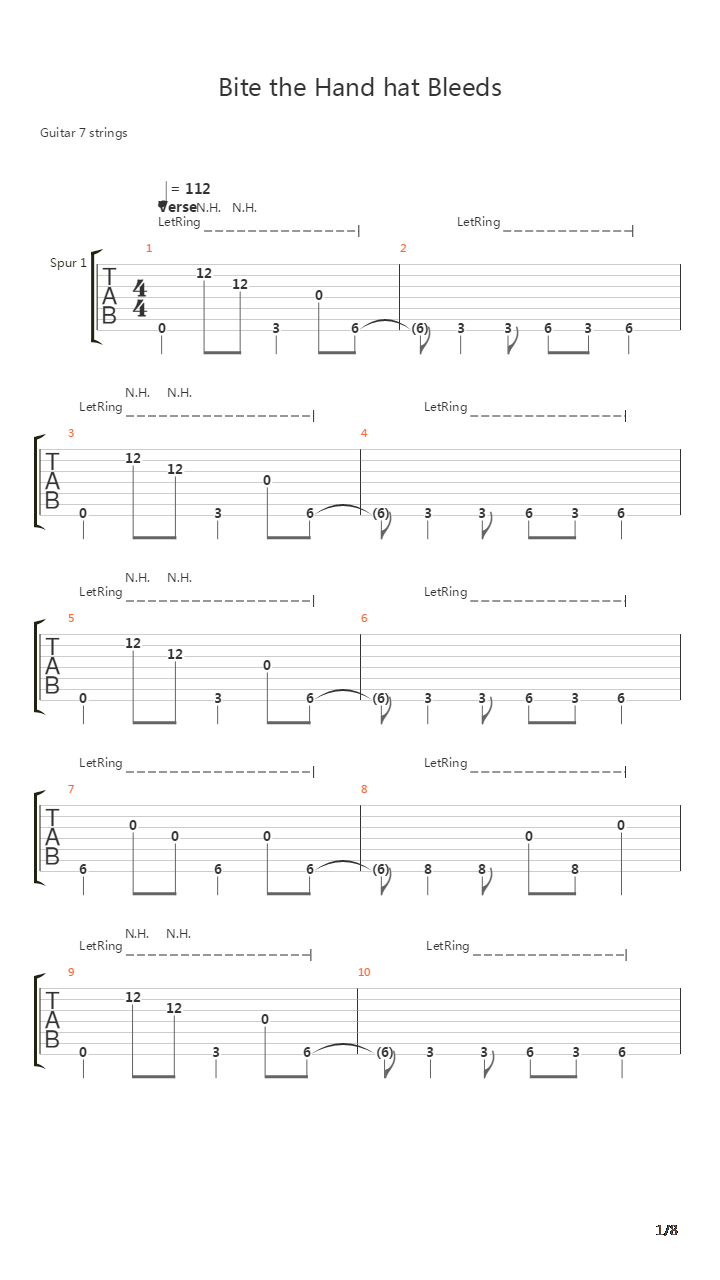 Bite The Hand That Bleeds吉他谱