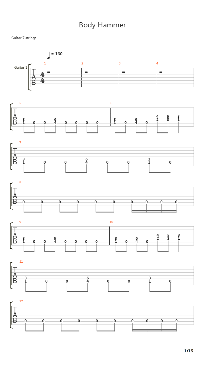 Body Hammer吉他谱