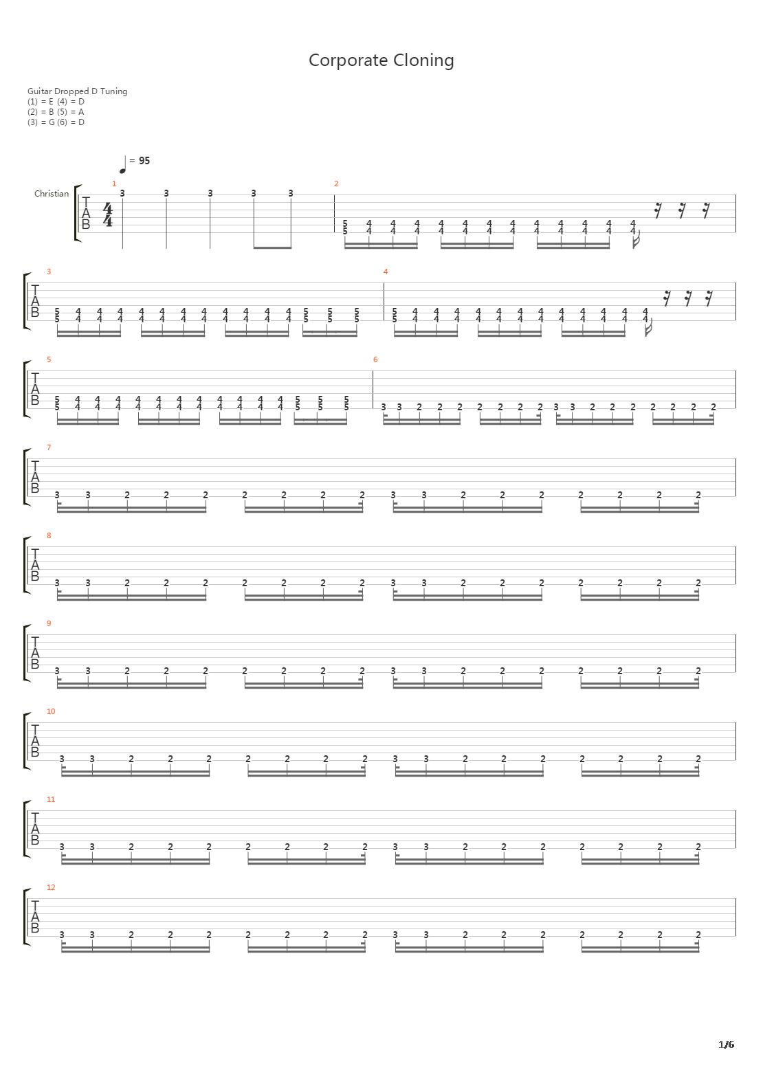 Corporate Cloning吉他谱