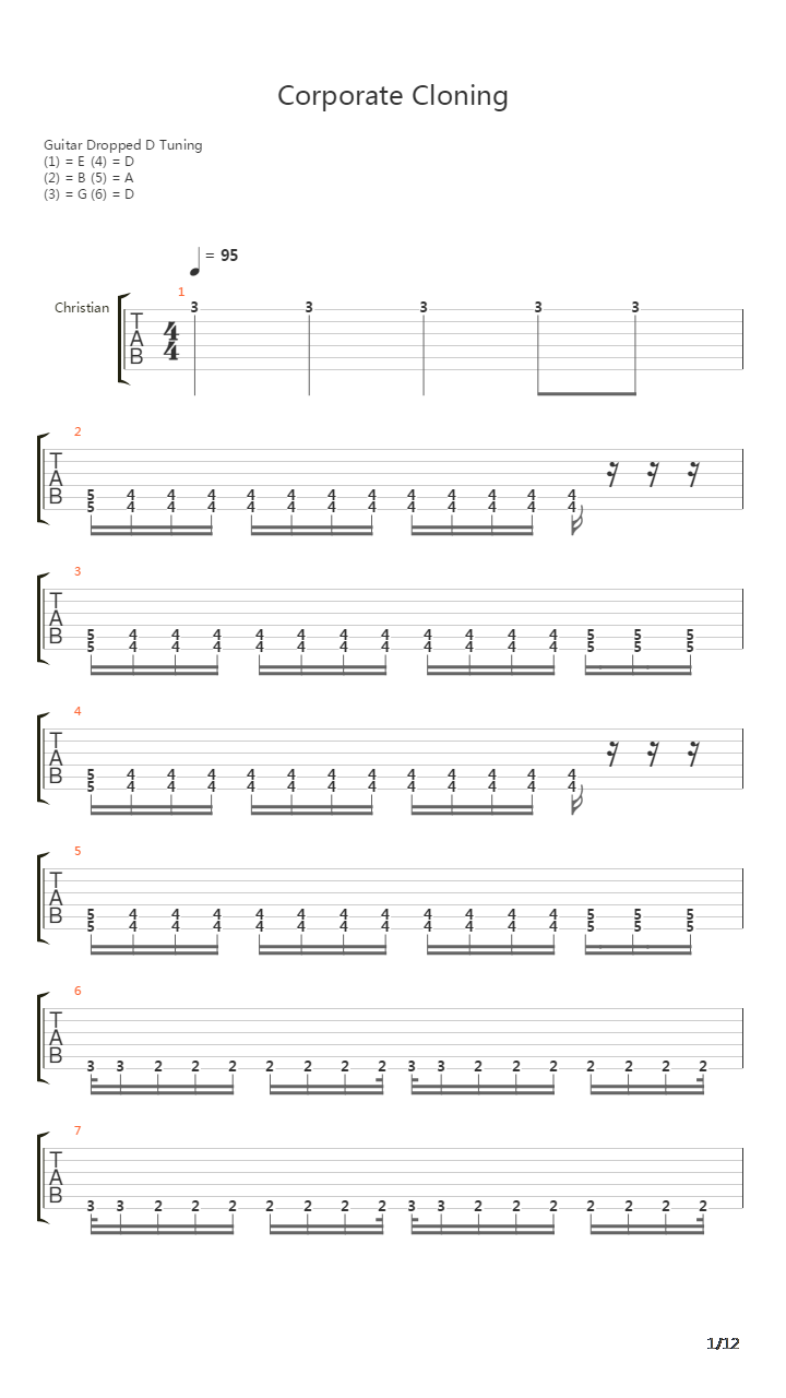 Corporate Cloning吉他谱