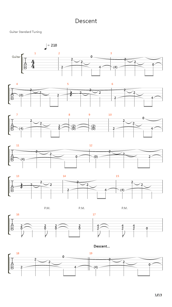 Descent吉他谱