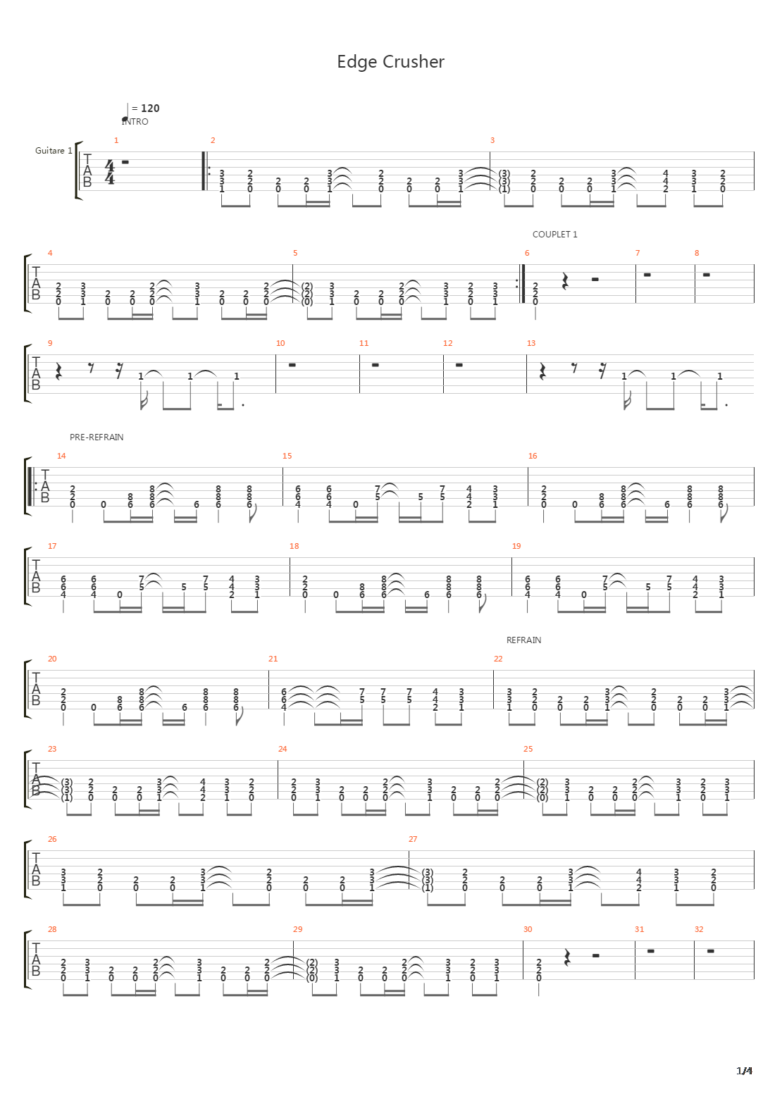 Edge Crusher吉他谱