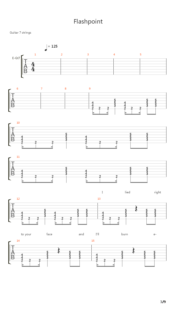 Flashpoint吉他谱
