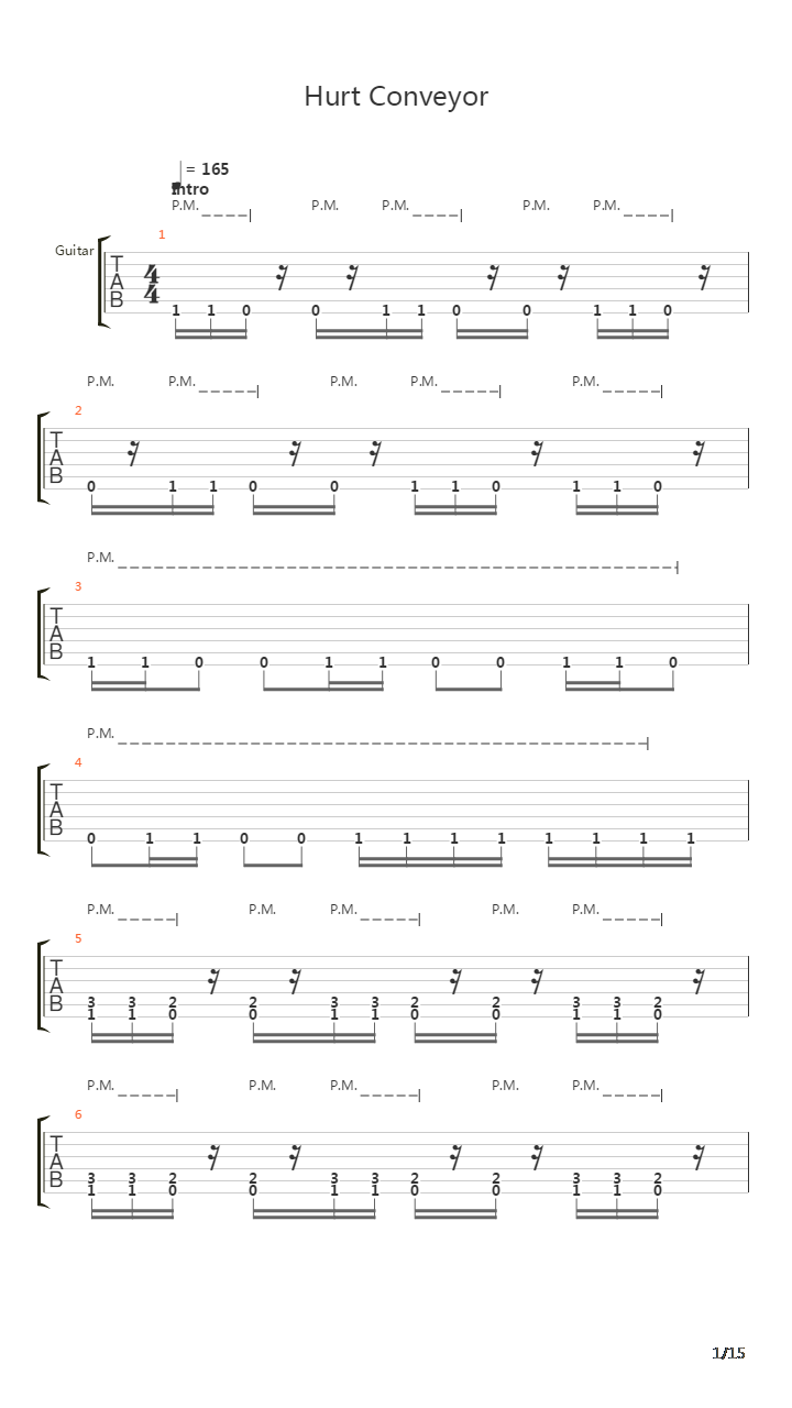 Hurt Conveyor吉他谱