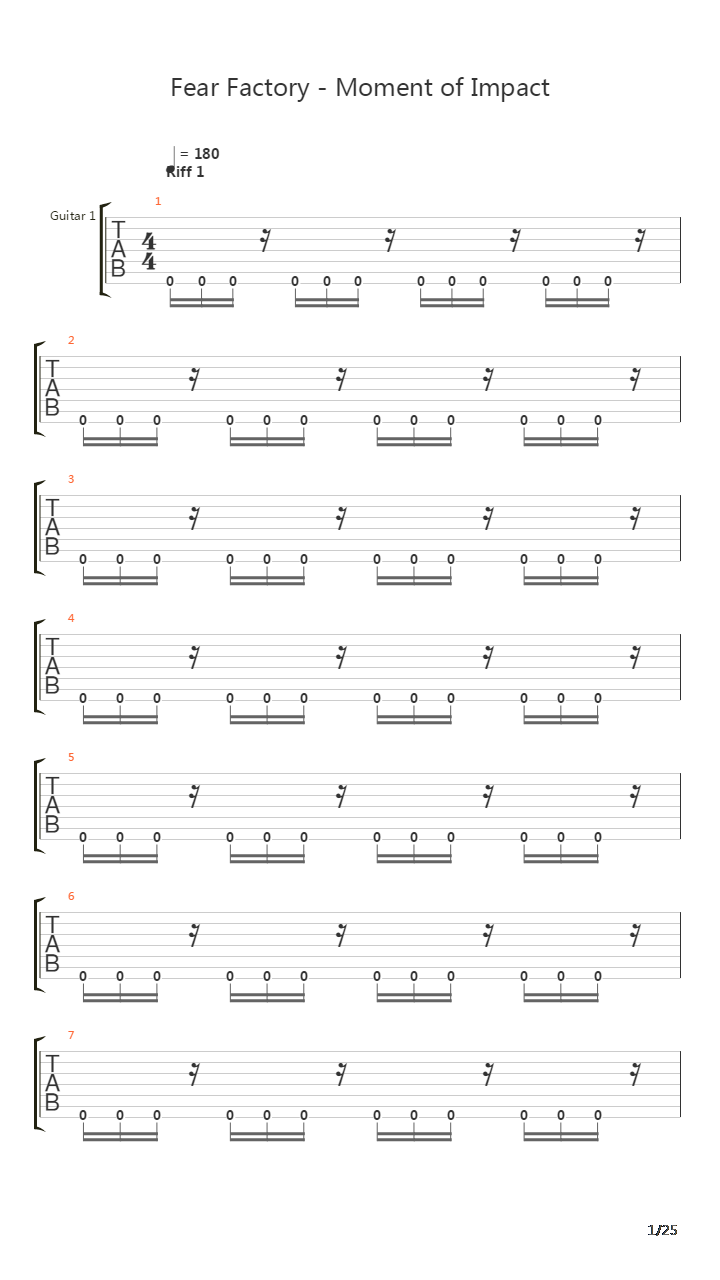 Moment Of Impact吉他谱