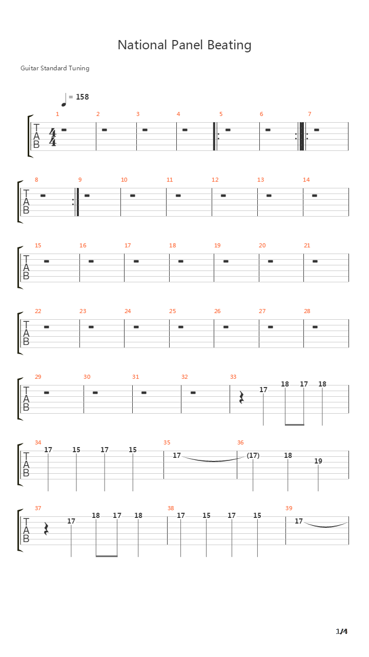 National Panel Beating吉他谱