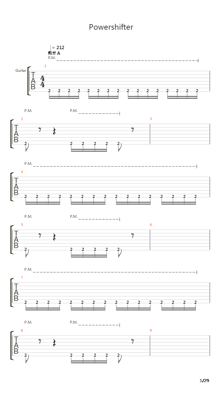 Powershifter吉他谱