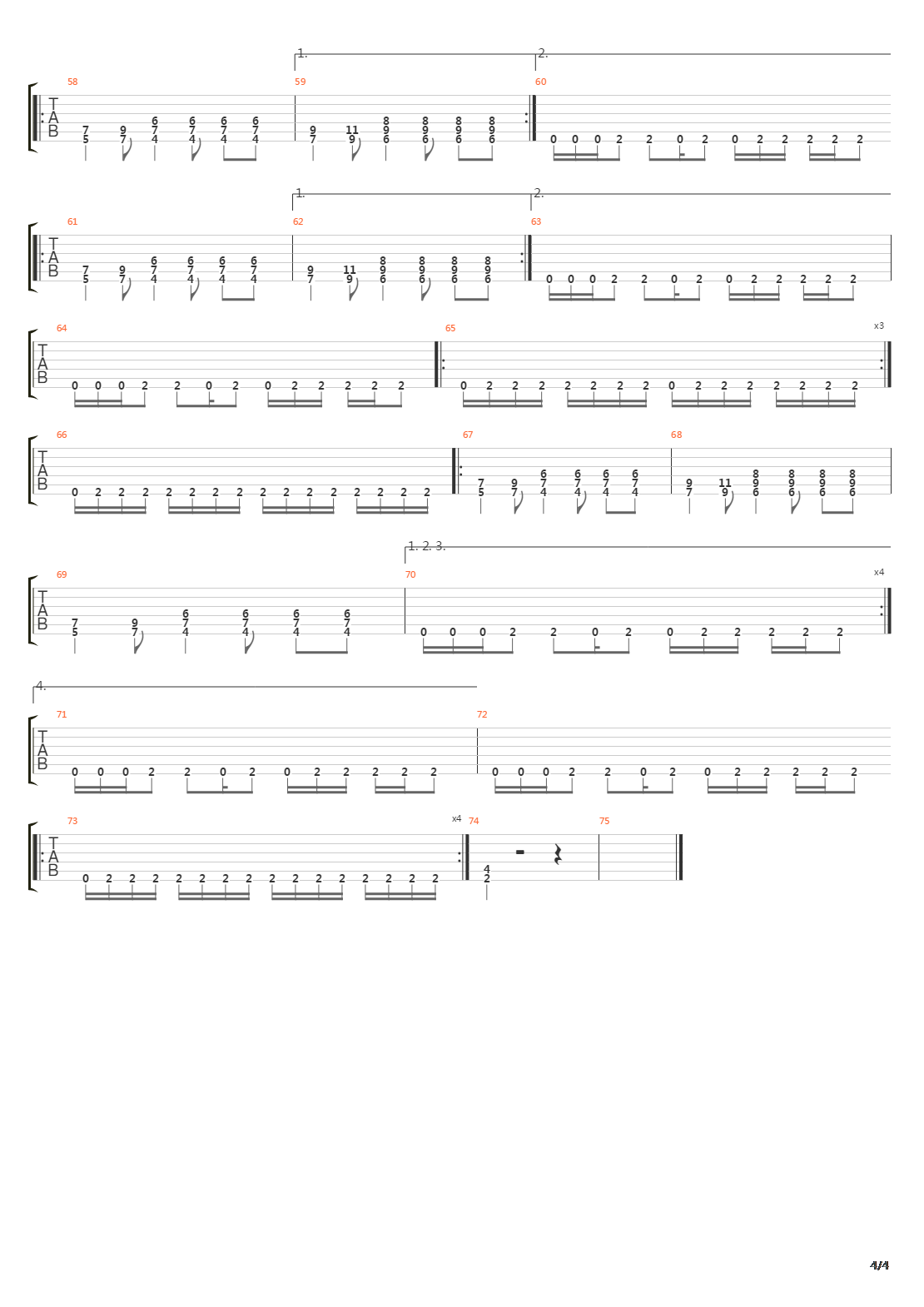 Replica吉他谱