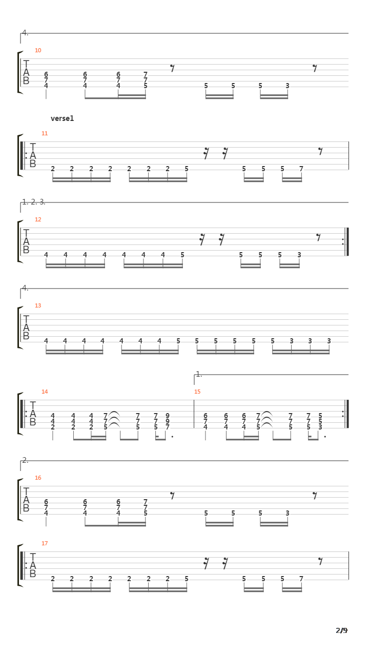 Replica吉他谱