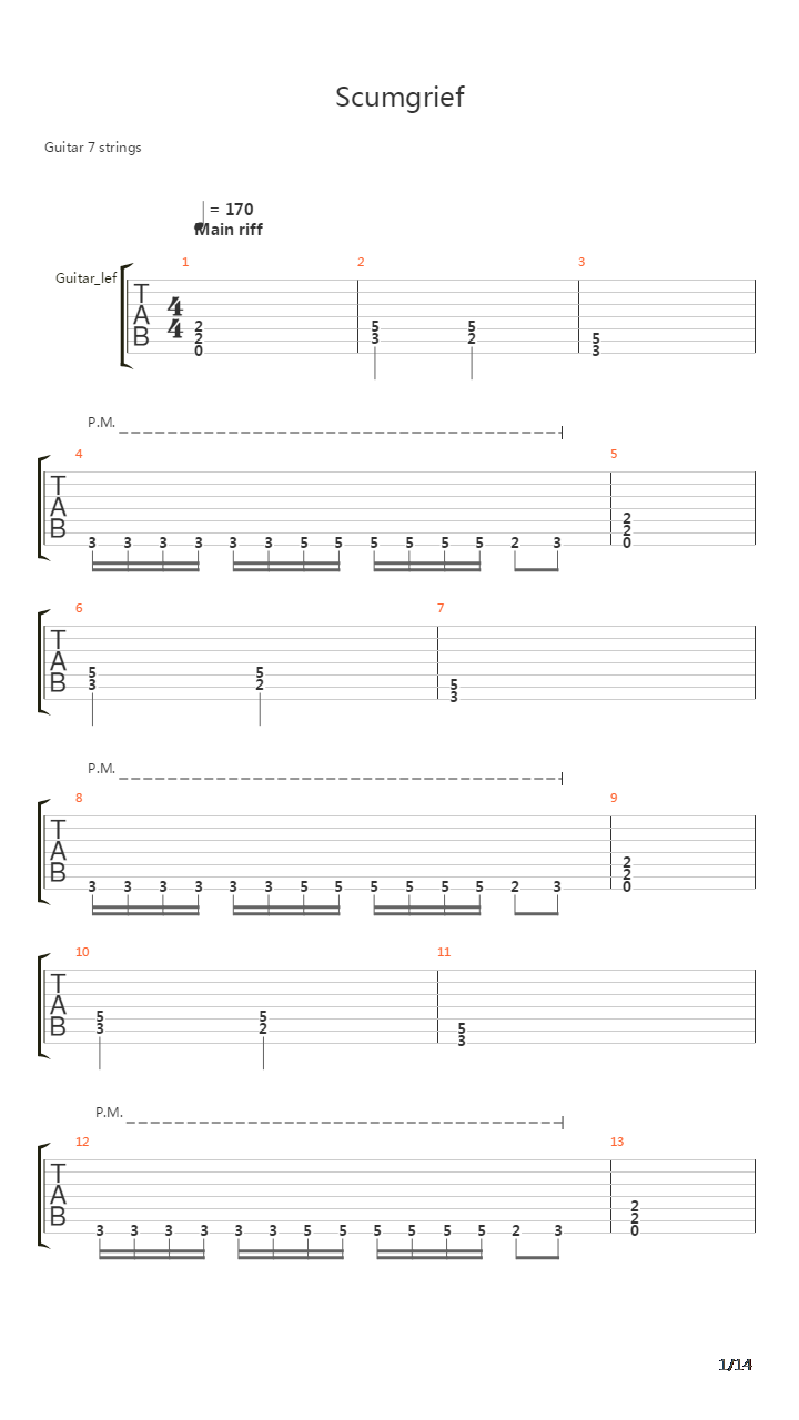 Scumgrief吉他谱