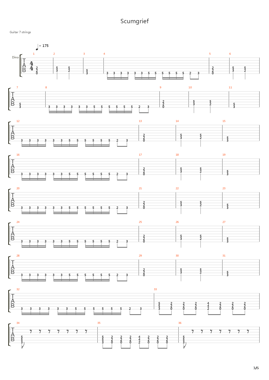 Scumgrief吉他谱