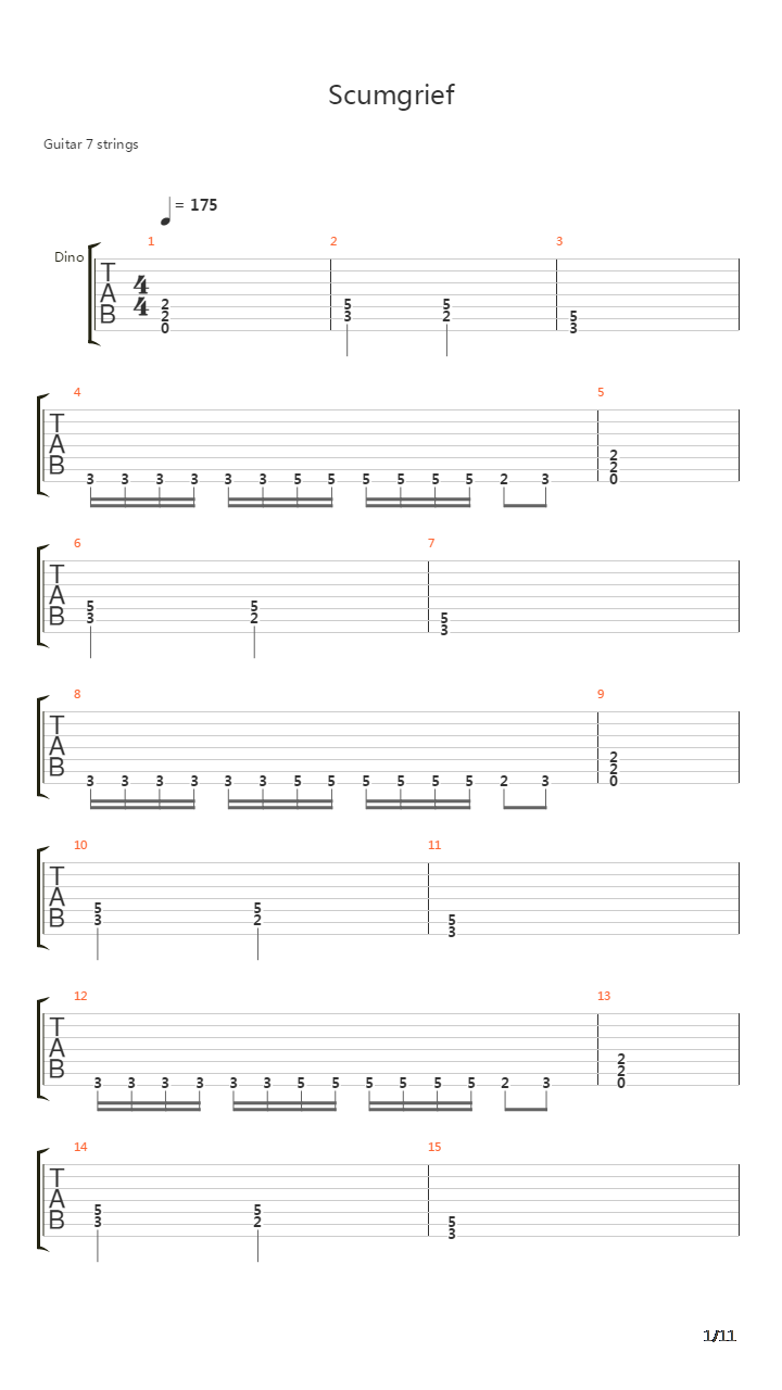Scumgrief吉他谱