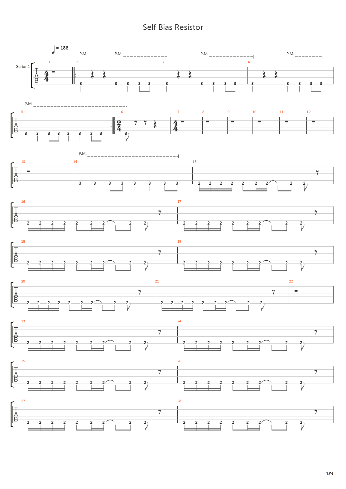 Self Bias Resistor吉他谱