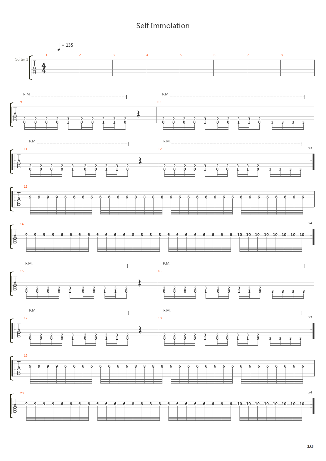 Self Immolation吉他谱