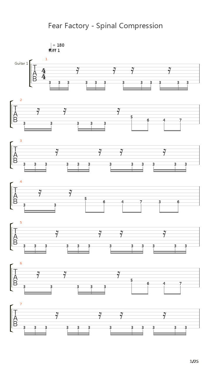 Spinal Compression吉他谱