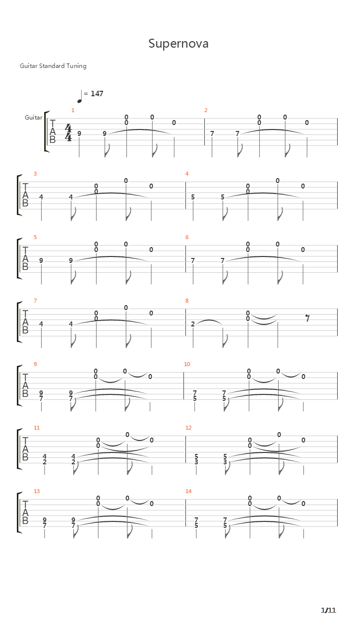 Supernova吉他谱
